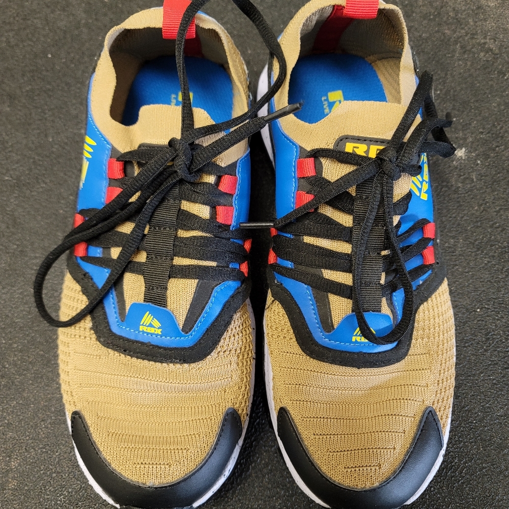 Cool Reebok Sneakers in Beige/Blue/Red/Black Sz 8